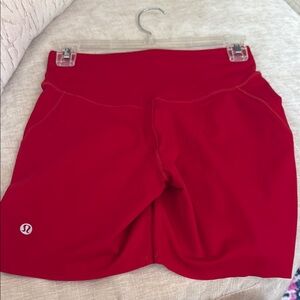 Lululemon Athletica Red Athletic Shorts -base pace